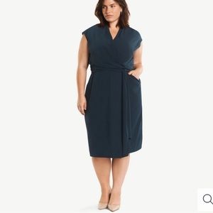 MM Lafleur Hailey Dress Size 14 River Green Belted Pockets Career Work Office